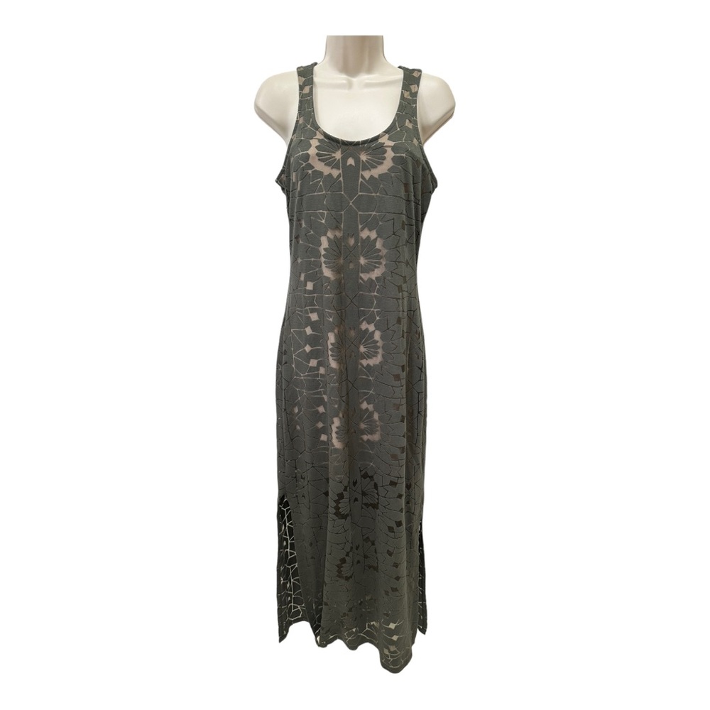 ⭐️ BAR III - OLIVE/ ARMY GREEN BODYCON MAXI SHEER DRESS 👗 BOHO/LINE ⭐️